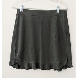 Loft Women's Skirt Muted Olive Small Ruffled Hem Super Soft Material